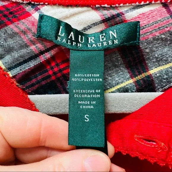 Ralph Lauren Long Sleeve Shirt Cotton Partial Button Down in Ted Size Small - Picture 8 of 8